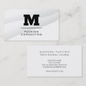 Monogram Witte Abstract Vorm Lagen Visitekaartje (Voorkant / Achterkant)