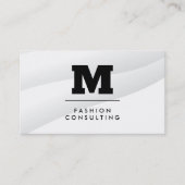 Monogram Witte Abstract Vorm Lagen Visitekaartje (Voorkant)