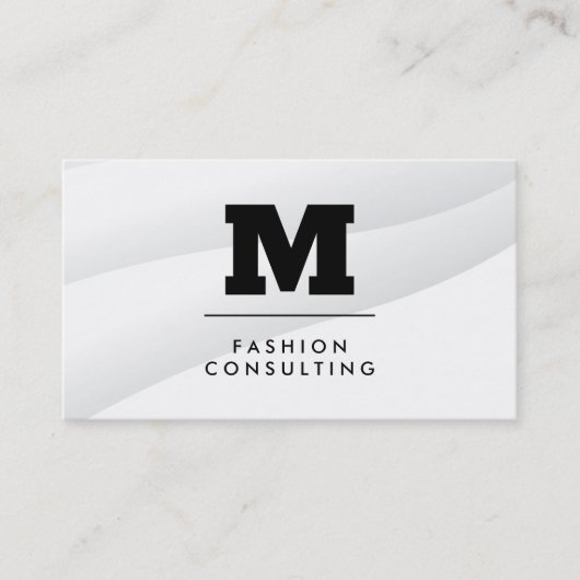 Monogram Witte Abstract Vorm Lagen Visitekaartje (Voorkant)
