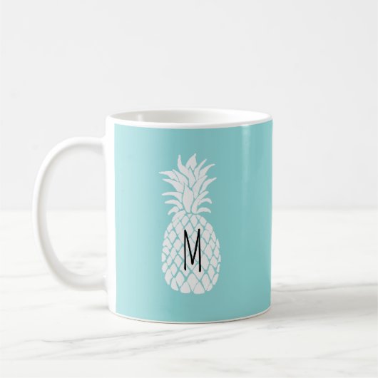 monogram witte anananas koffiemok (Links)