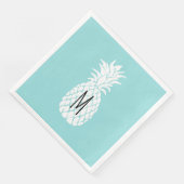 monogram witte anananas servetten (Hoek)