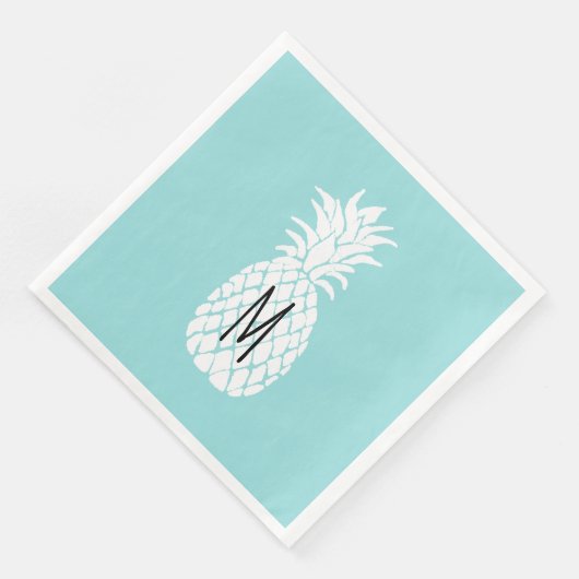 monogram witte anananas servetten (Hoek)