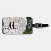 Monogram Witte Berglaurier Bloemstuk Bagagelabel (Voorkant horizontaal)