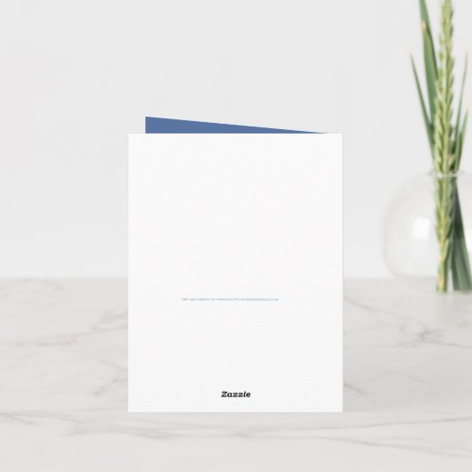 Monogram witte blauwe bladeren trouw livestream aankondiging (Achterkant)