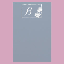  monogram witte bloem briefpapier