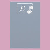  monogram witte bloem briefpapier