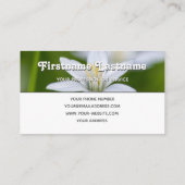 Monogram witte bloemen bloemist elegante driehoeke visitekaartje (Achterkant)