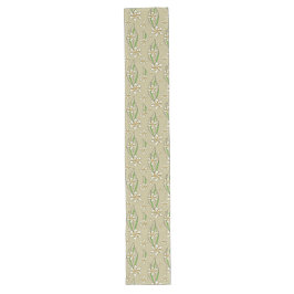 Monogram witte bloemenbeige achtergrond lange tafelloper