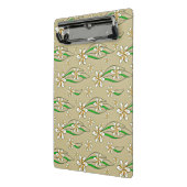 Monogram witte bloemenbeige achtergrond mini klembord (Angled2)