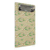 Monogram witte bloemenbeige achtergrond mini klembord (Schuin)