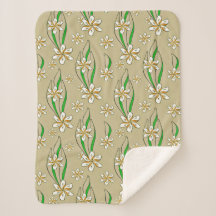 Monogram witte bloemenbeige achtergrond