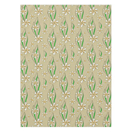Monogram witte bloemenbeige achtergrond tafelkleed