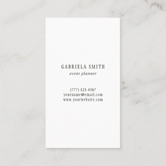 Monogram witte bloemkrans visitekaartje (Achterkant)