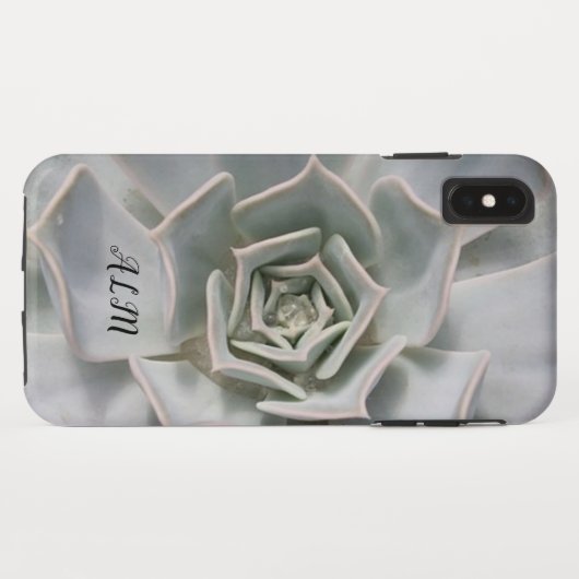 Monogram witte cactus bloem Case-Mate iPhone case (Achterkant (horizontaal))