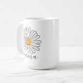 Monogram Witte Daisy Bloemen Doodle Mama Koffiemok (Voorkant links)
