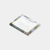 Monogram Witte en Gele Madeliefjes op Grijs Post-it® Notes (Schuin)