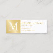 Monogram witte en goudlegant mini visitekaartje (Voorkant)