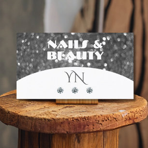 Monogram witte en zilversparkle Glitter Diamonds Visitekaartje