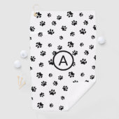 Monogram witte en zwarte afdrukken golfhanddoek (Insitu)