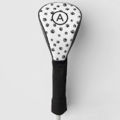 Monogram witte en zwarte afdrukken golfheadcover (Voorkant)
