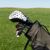Monogram witte en zwarte afdrukken golfheadcover (Insitu)