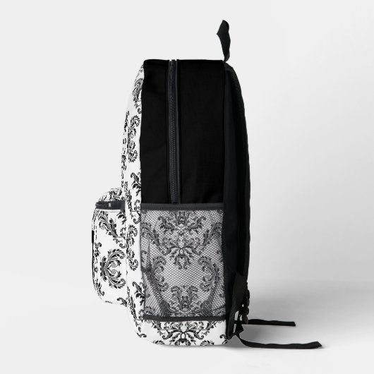 Monogram witte en zwarte demaspatroon bedrukte rugzak (Rechts)
