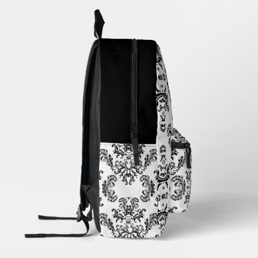 Monogram witte en zwarte  demaspatroon bedrukte rugzak (Links)