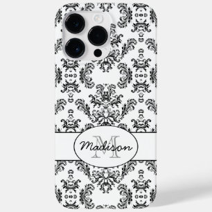 Monogram witte en zwarte demaspatroon Case-Mate iPhone case