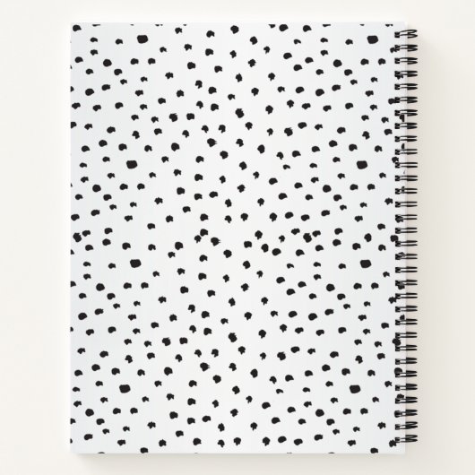 Monogram, witte en zwarte haarpunten, goudlijst notitieboek (Achterkant)