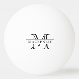 Monogram witte en zwarte Klassieke rand Pingpongbal