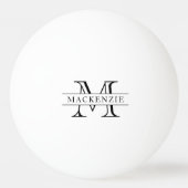 Monogram witte en zwarte Klassieke rand Pingpongbal (Achterkant)