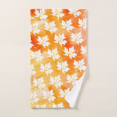 Monogram witte esdoorn oranje gele waterverf bad handdoek (Handdoek)