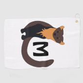 Monogram witte Europese pine Marten Golfhanddoek (Horizontaal)