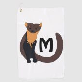 Monogram witte Europese pine Marten Golfhanddoek (Voorkant)