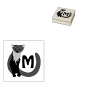 Monogram witte Europese pine Marten Rubberstempel (Gestempeld)