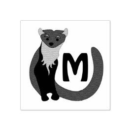 Monogram witte Europese pine Marten Rubberstempel