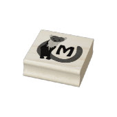 Monogram witte Europese pine Marten Rubberstempel (Stempel)
