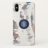 Monogram | Witte gewassen Case-Mate iPhone Case (Achterkant)