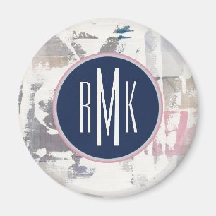 Monogram   Witte gewassen Magneet