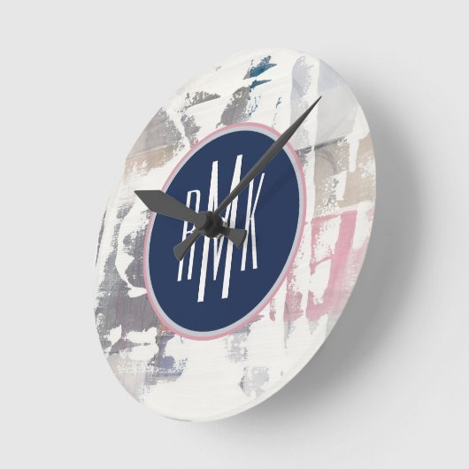 Monogram | Witte gewassen Ronde Klok (Hoek)