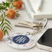 Monogram | Witte gewassen Sleutelhanger (Voorkant Rechts)