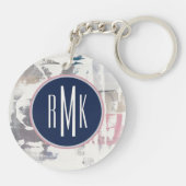 Monogram | Witte gewassen Sleutelhanger (Achterkant)