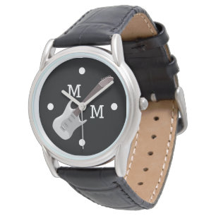 Monogram witte gitaar ontwerp horloge