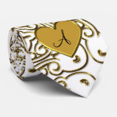 Monogram witte goudmarokkerdamp stropdas (Opgerold)