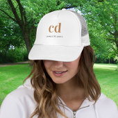 Monogram witte goudnaam elegant modern trucker pet