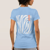 Monogram Witte Kleur Gestreepte Zebra Patroon Mode T-shirt (Achterkant)