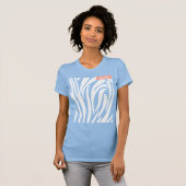 Monogram Witte Kleur Gestreepte Zebra Patroon Mode T-shirt (Voorkant volledig)