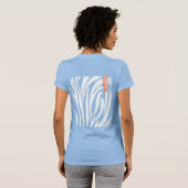 Monogram Witte Kleur Gestreepte Zebra Patroon Mode T-shirt (Achterkant volledig)