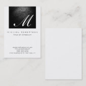 Monogram Witte Leren Streep Chubby Visitekaartje (Voorkant / Achterkant)