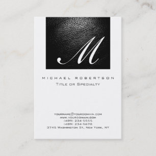 Monogram Witte Leren Streep Chubby Visitekaartje